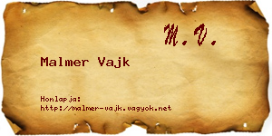 Malmer Vajk névjegykártya